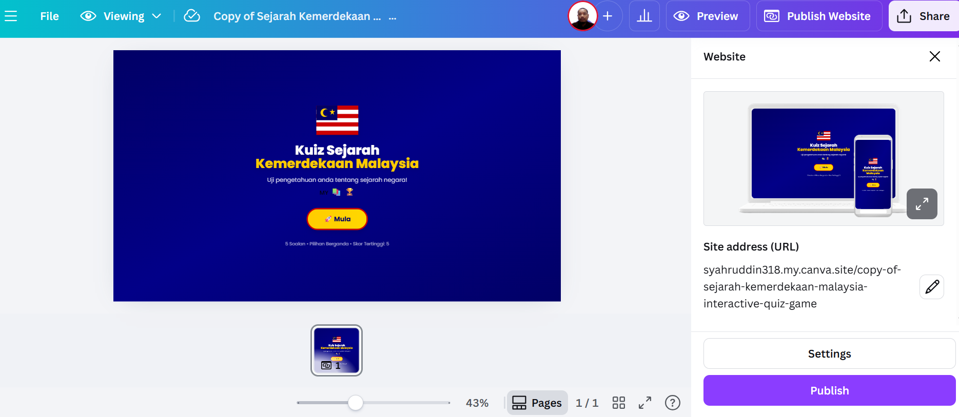 Publish Website