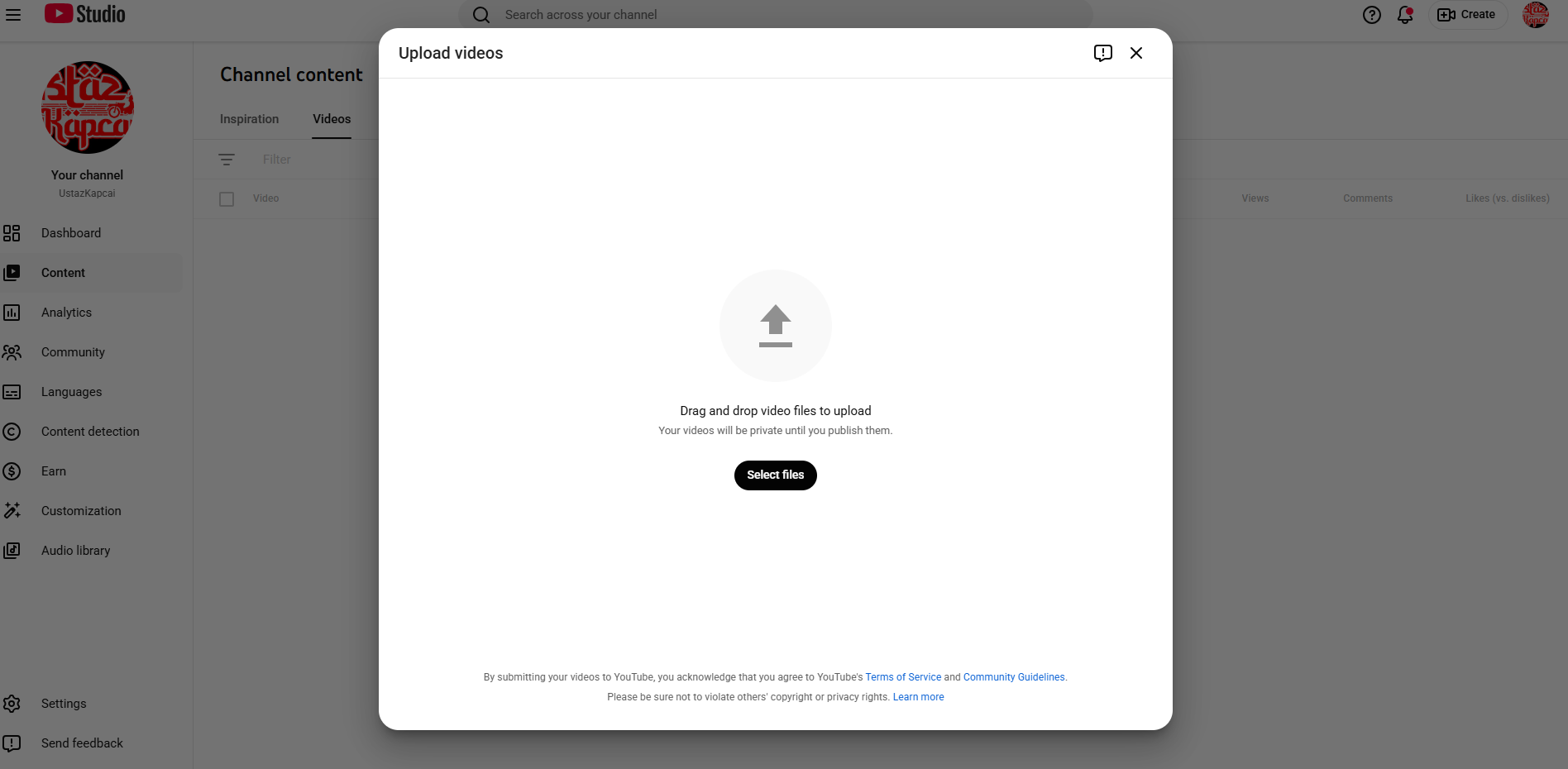 Upload YouTube